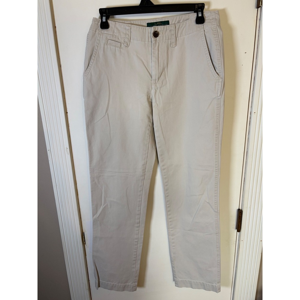 Lauren Ralph Lauren Jeans Co Tan Khaki Cotton Chino Straight Leg Pants Size 2